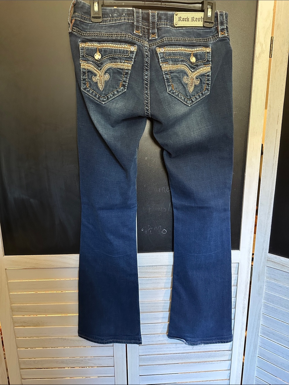 Rock Revival Women's Mid Rise Bootcut Jeans with Embroidered Pockets